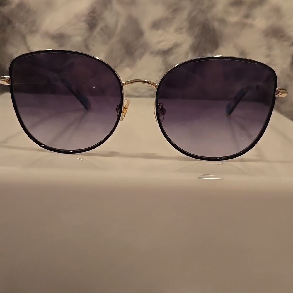 Kate Spade Maryam Gold and Black Oversized Sunglasses Brand New in Case - Picture 3 of 14